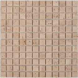 Мозаика Pixel Mosaic PIX 258 Travertine, чип 23х23 мм, сетка 305х305х4 мм, Матовая