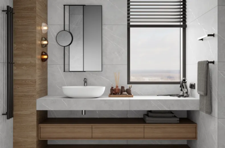 Керамогранит Laparet LP6012G0061R Lune Grigio серый матовый карвинг 59,5х119,1