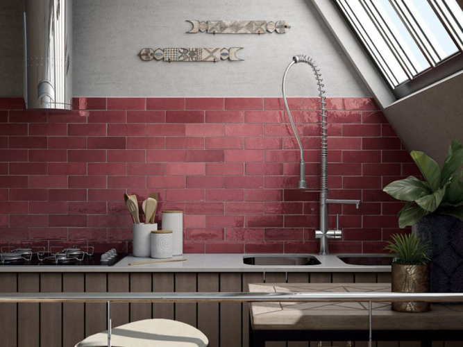 Плитка Equipe Artisan 24467 Burgundy 6,5x20