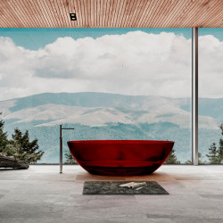 Прозрачная ванна ABBER Kristall AT9702Rubin красная