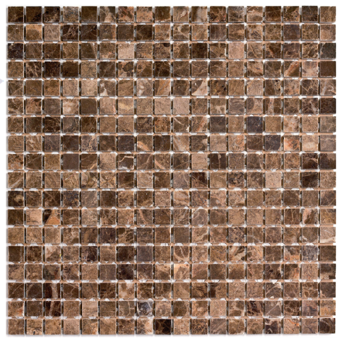 Мозаика Pixel Mosaic PIX 304 Dark Emperador, чип 15x15 мм, сетка 305х305x4 мм, Полированная
