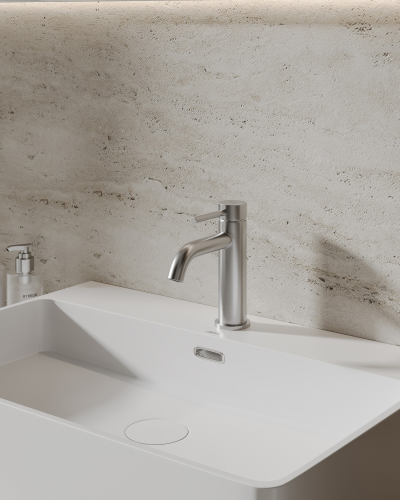 Смеситель ABBER Wasser Kreis 316 AF8110BST для раковины, сталь брашированная