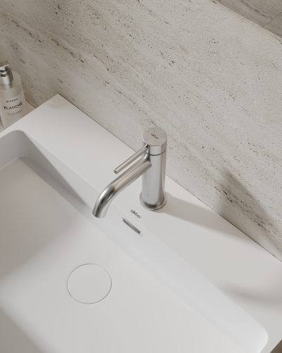 Смеситель ABBER Wasser Kreis 316 AF8110BST для раковины, сталь брашированная