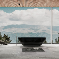 Прозрачная ванна ABBER Kristall AT9702Onyx черная