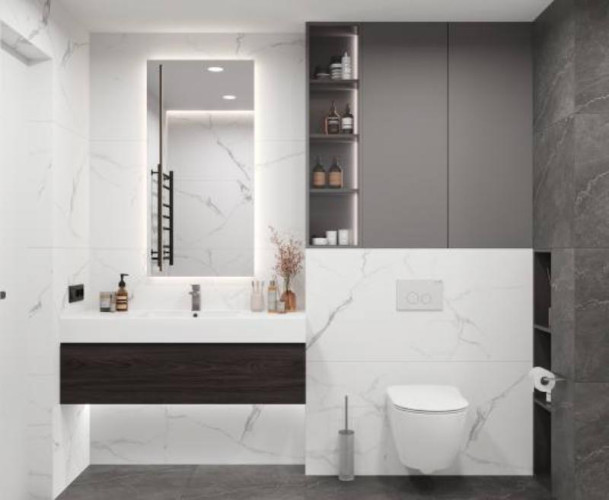 Керамогранит Laparet Mars Grey х9999295350 белый карвинг 60x60