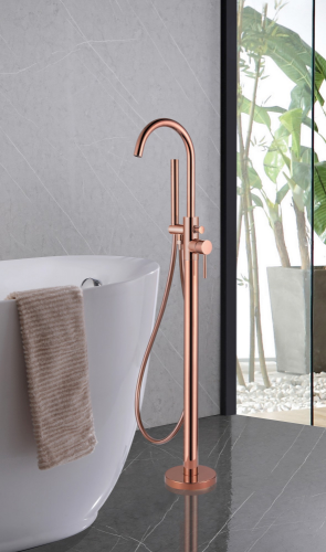 Смеситель ABBER Wasser Kreis AF8115RGN напольный для ванны, розовое золото