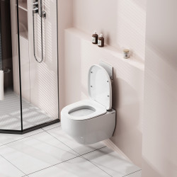 Унитаз ABBER Rechteck AC1218 подвесной белый, безободковый, смыв торнадо и струйный смыв