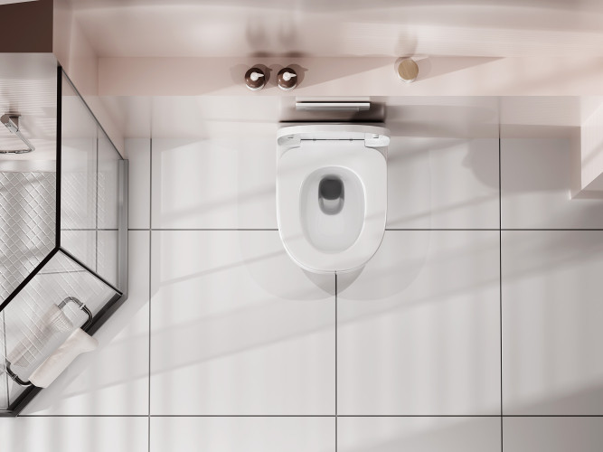 Унитаз ABBER Rechteck AC1218 подвесной белый, безободковый, смыв торнадо и струйный смыв