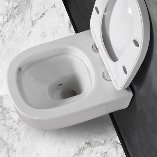 Унитаз ABBER Rechteck AC1218 подвесной белый, безободковый, смыв торнадо и струйный смыв