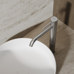 Смеситель ABBER Wasser Kreis 316 AF8111BGG-L для накладной раковины, оружейная сталь брашированная