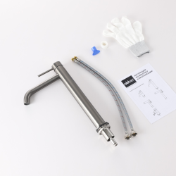 Смеситель ABBER Wasser Kreis 316 AF8111BGG-L для накладной раковины, оружейная сталь брашированная