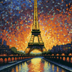 Керамогранит Декоративное панно MDetails Eiffel Tower (набор из 4шт. 60x120) 120x240