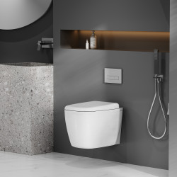 Унитаз ABBER Rechteck AC1217 подвесной белый, безободковый, смыв торнадо