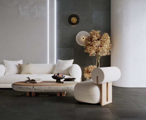 Керамогранит Laparet SG604620R Techno Grafito графитовый матовый карвинг 59,50x59,50