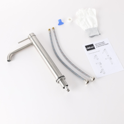 Смеситель ABBER Wasser Kreis 316 AF8111BST-L для накладной раковины, сталь брашированная