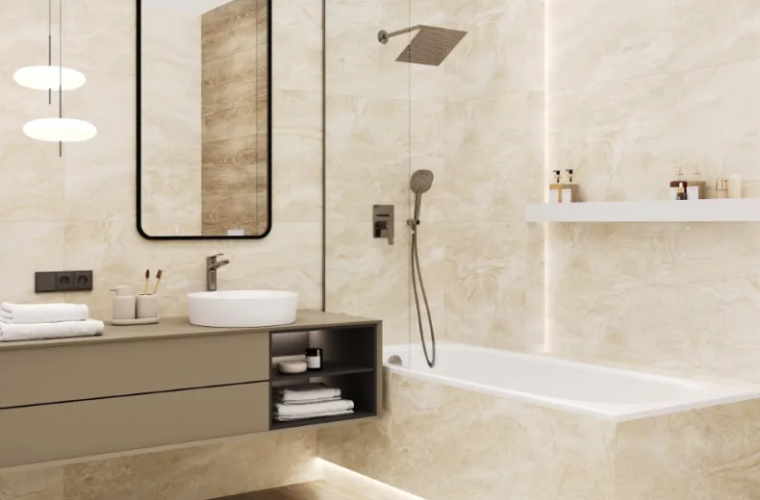 Керамогранит Laparet LP6012G0091R Polaris Beige бежевый матовый карвинг 59,5х119,1