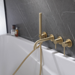 Смеситель ABBER Wasser Kreis AF8130G для ванны скрытого монтажа, золото матовое