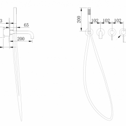 Смеситель ABBER Wasser Kreis AF8130G для ванны скрытого монтажа, золото матовое