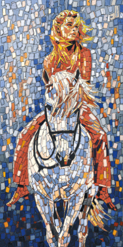Керамогранит Декоративное панно MDetails Galloping Girl (набор из 4шт. 60x120) 120x240