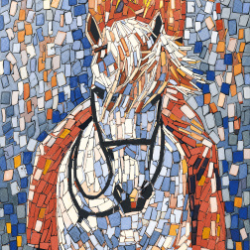 Керамогранит Декоративное панно MDetails Galloping Girl (набор из 4шт. 60x120) 120x240