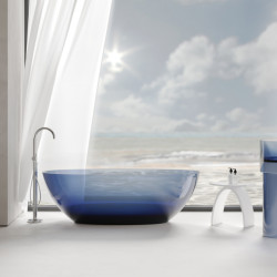 Прозрачная ванна ABBER Kristall AT9701Saphir синяя