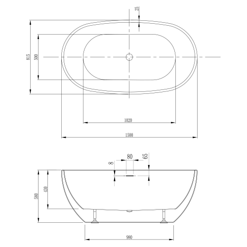 Акриловая ванна ABBER AB9263-1.5 белая