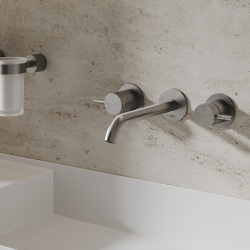 Смеситель ABBER Wasser Kreis 316 AF81123BGG-L для раковины скрытого монтажа, оружейная сталь брашированная