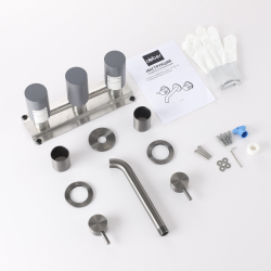 Смеситель ABBER Wasser Kreis 316 AF81123BGG-L для раковины скрытого монтажа, оружейная сталь брашированная