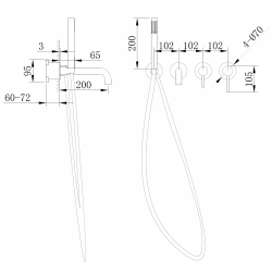 Смеситель ABBER Wasser Kreis AF8130MRG для ванны скрытого монтажа, розовое золото матовое