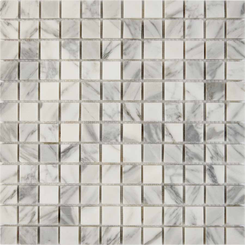 Мозаика Pixel Mosaic PIX 242 Bianco carrara, чип 23x23 мм, сетка 305х305x6 мм, Полированная    