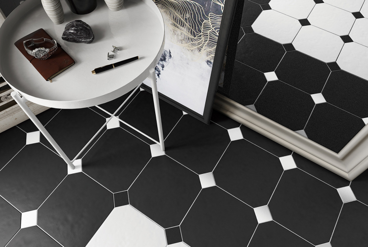 Керамогранит Equipe Octagon 20554 Negro Mate 20x20