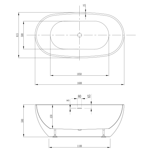 Акриловая ванна ABBER AB9263-1.6 белая