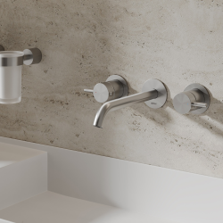 Смеситель ABBER Wasser Kreis 316 AF81123BST-L для раковины скрытого монтажа, сталь брашированная