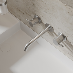 Смеситель ABBER Wasser Kreis 316 AF81123BST-L для раковины скрытого монтажа, сталь брашированная