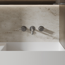 Смеситель ABBER Wasser Kreis 316 AF81123BST-L для раковины скрытого монтажа, сталь брашированная