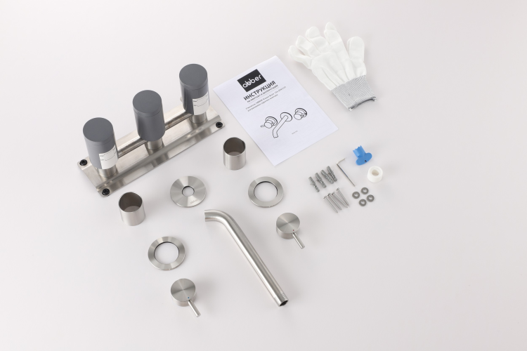 Смеситель ABBER Wasser Kreis 316 AF81123BST-L для раковины скрытого монтажа, сталь брашированная