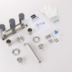 Смеситель ABBER Wasser Kreis 316 AF81123BST-L для раковины скрытого монтажа, сталь брашированная