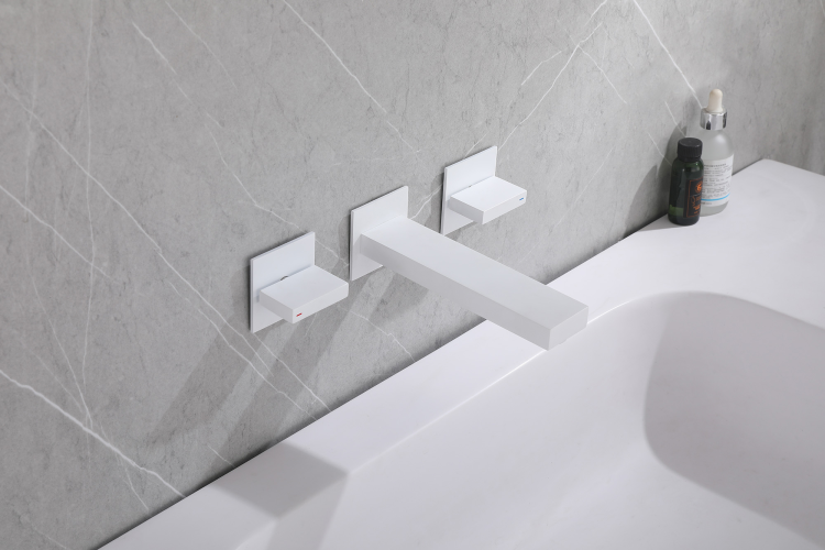 Смеситель ABBER Daheim AF82122W для раковины скрытого монтажа, белый матовый