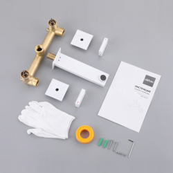 Смеситель ABBER Daheim AF82122W для раковины скрытого монтажа, белый матовый