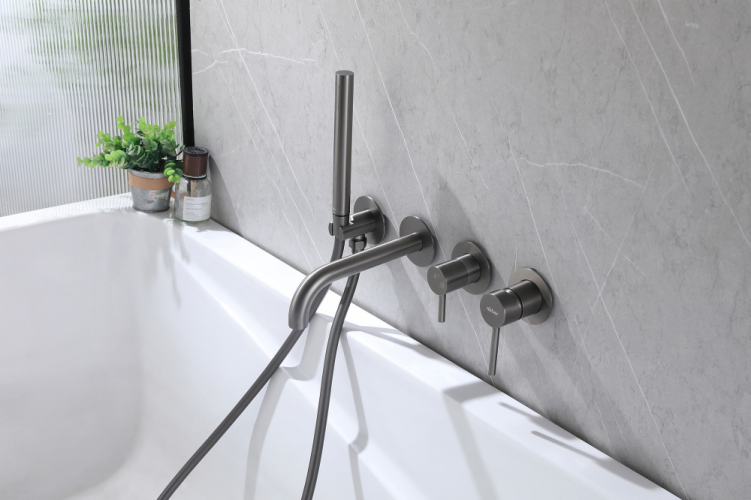 Смеситель ABBER Wasser Kreis AF8130NG для ванны скрытого монтажа, никель