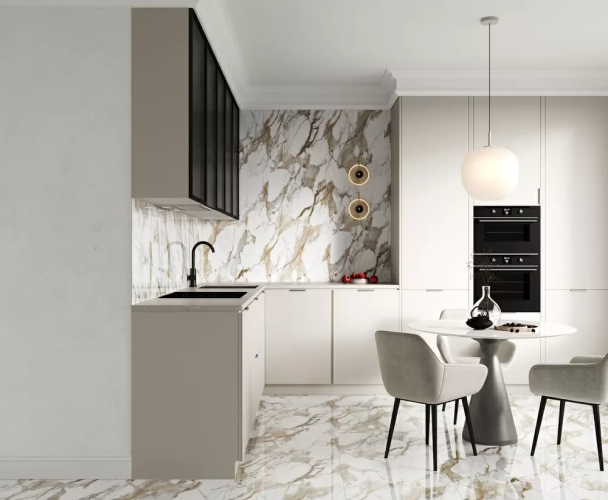 Керамогранит Ceradim х9999304532 Calacatta Fairy Gold Бежевый Полированный 60х120