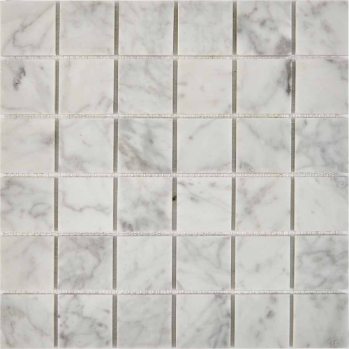 Мозаика Pixel Mosaic PIX 238 Bianco carrara, чип 48х48 мм, сетка 305х305х6 мм, Полированная    