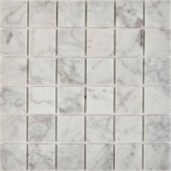 Мозаика Pixel Mosaic PIX 238 Bianco carrara, чип 48х48 мм, сетка 305х305х6 мм, Полированная    