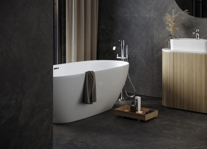 Керамогранит Kerranova K-2212/SR Krater Dark Grey 60x60