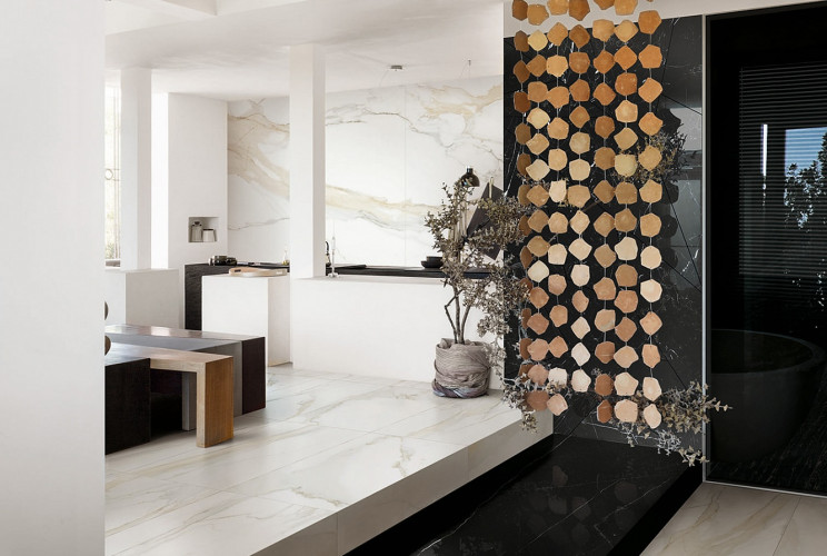 Керамогранит Rex 757834 Magnum I Classici Calacatta Gold 6mm Matte 120x280