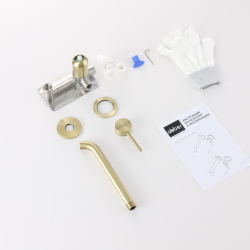 Смеситель ABBER Wasser Kreis 316 AF8112BG-M для раковины скрытого монтажа, золото брашированное