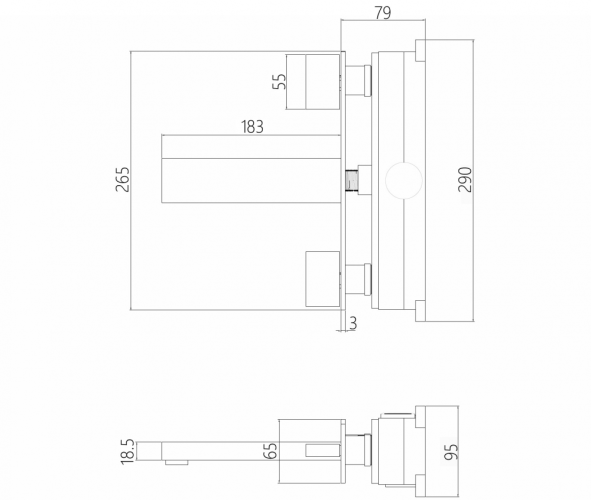 Смеситель ABBER Daheim AF82122SP для раковины скрытого монтажа, сатин
