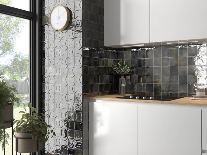 Плитка Equipe Hanoi 30011 Black Ash 10x10