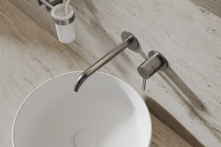 Смеситель ABBER Wasser Kreis 316 AF8112BGG-M для раковины скрытого монтажа, оружейная сталь брашированная