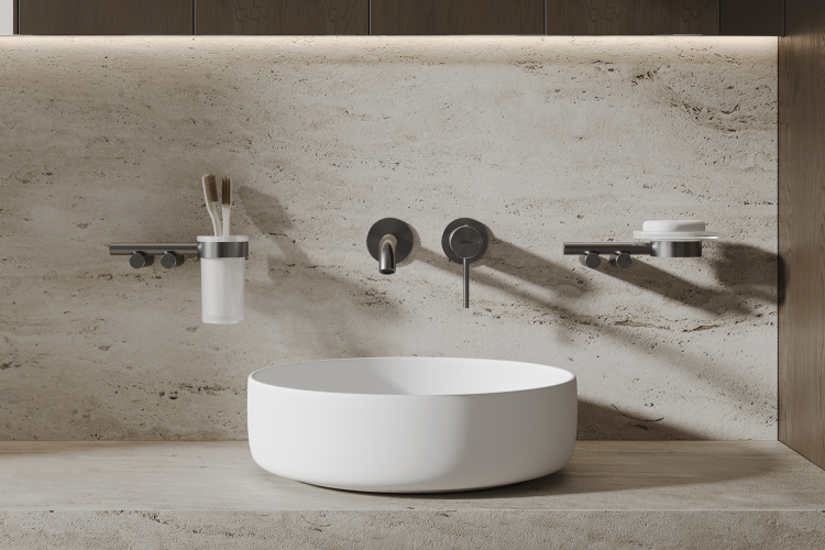 Смеситель ABBER Wasser Kreis 316 AF8112BGG-M для раковины скрытого монтажа, оружейная сталь брашированная